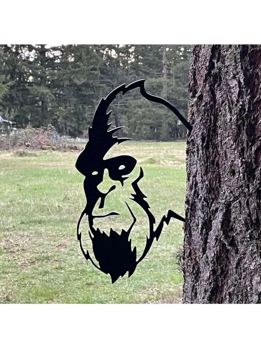 12” Metal Bigfoot Wall Art - Sasquatch Garden Stake & Backyard Decor Gift